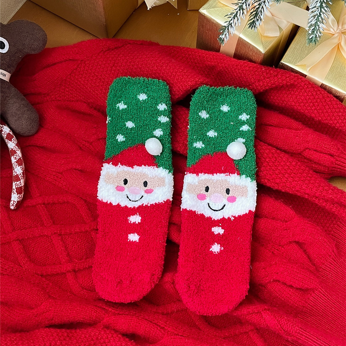 Cozy Christmas Fleece Sleep Socks