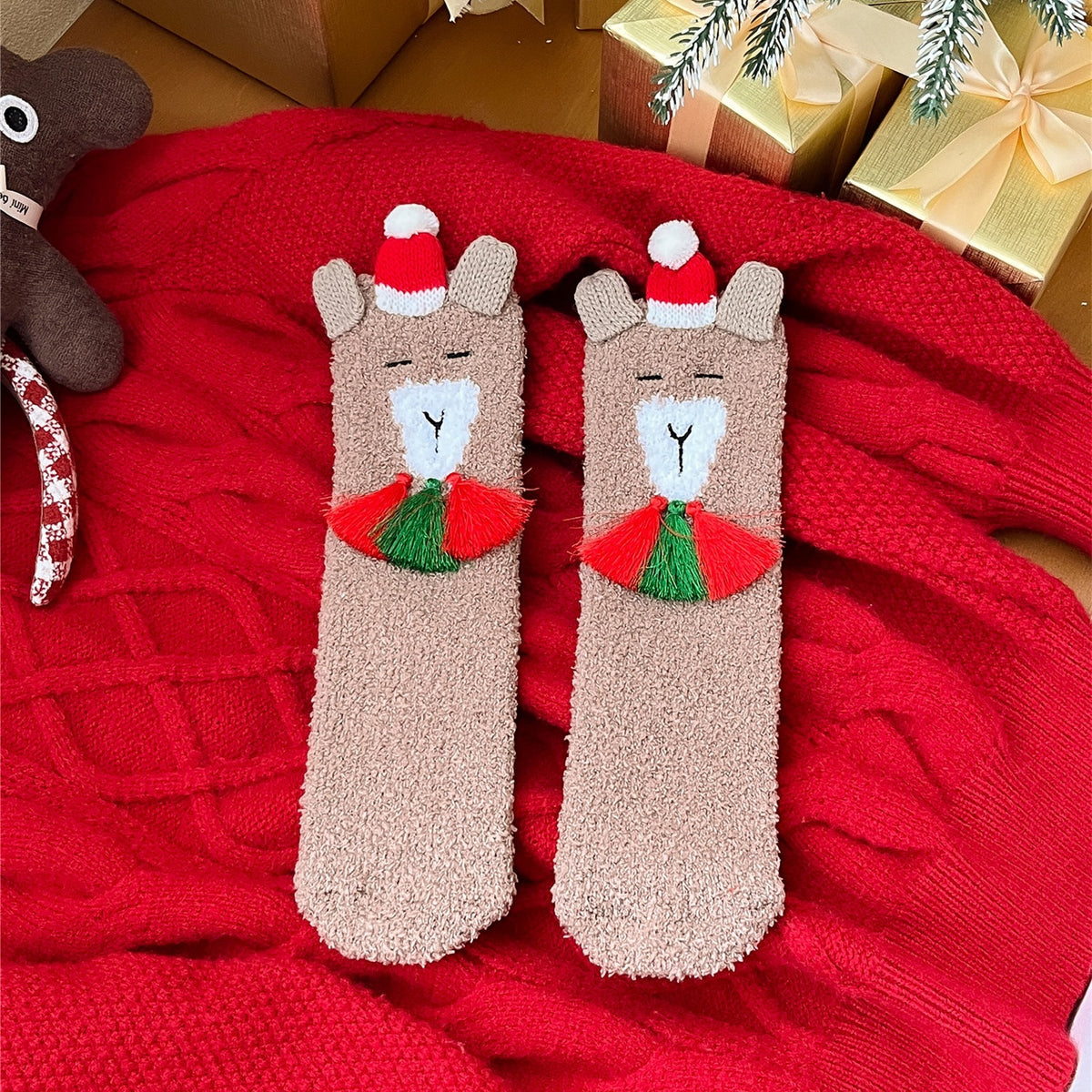 Cozy Christmas Fleece Sleep Socks