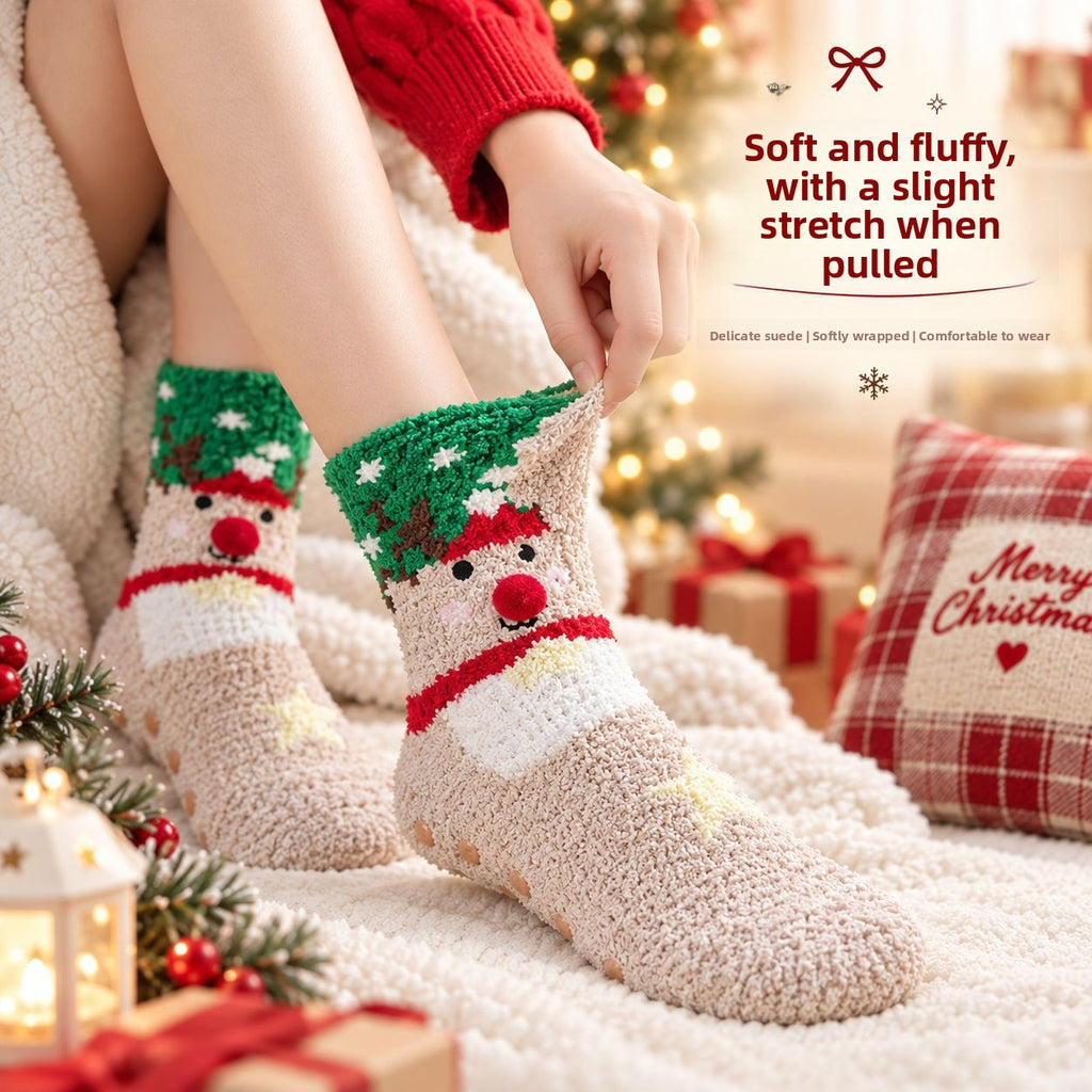 Cozy Christmas Fleece Sleep Socks