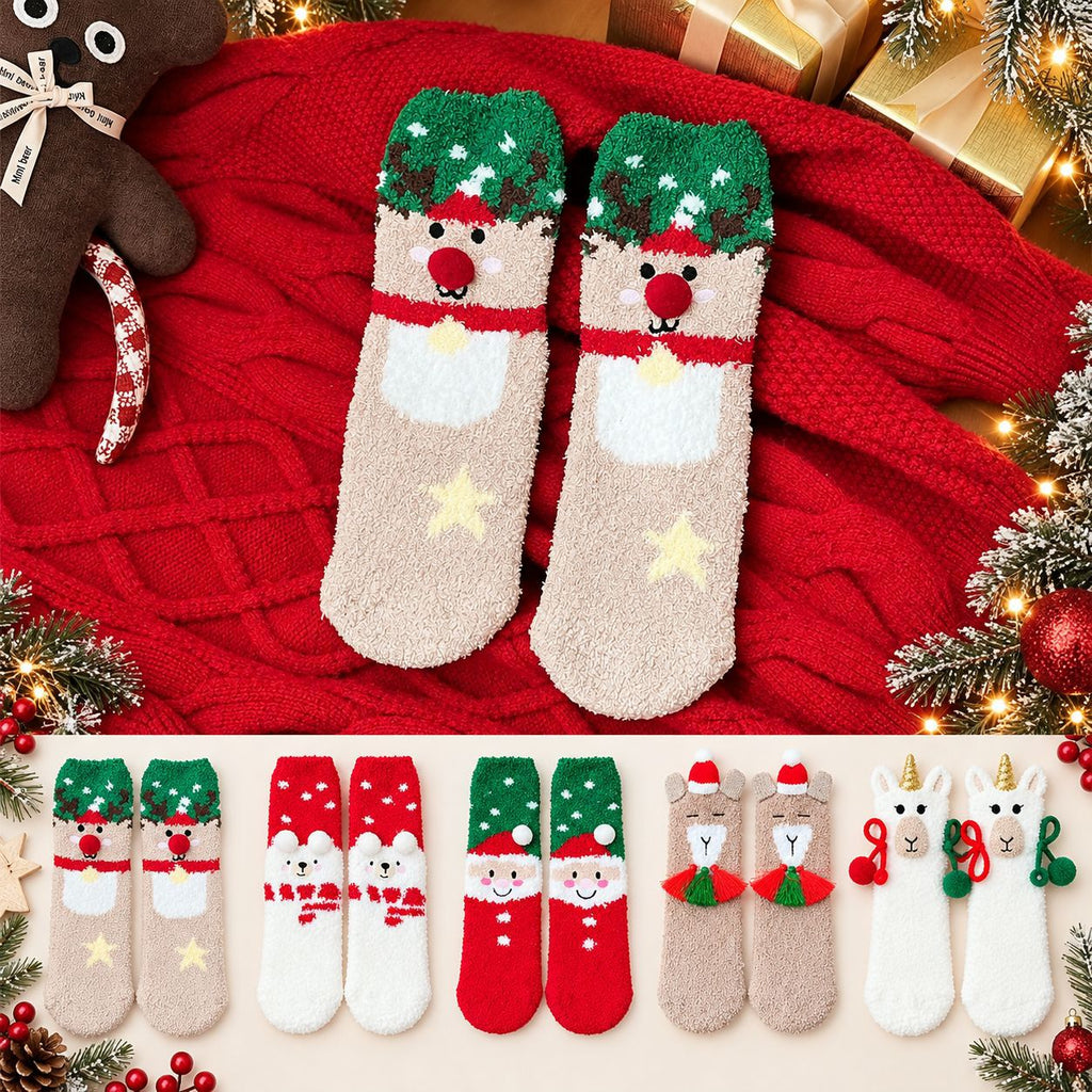 Cozy Christmas Fleece Sleep Socks