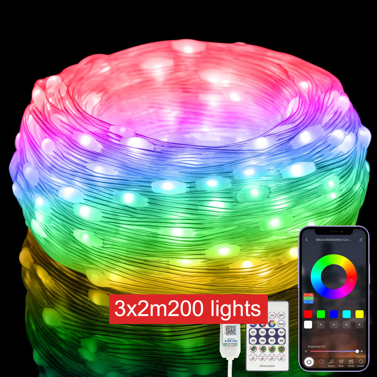 Music-Sync LED Curtain Lights