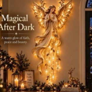 Lighted Christmas Tree & Wreath Door Decoration