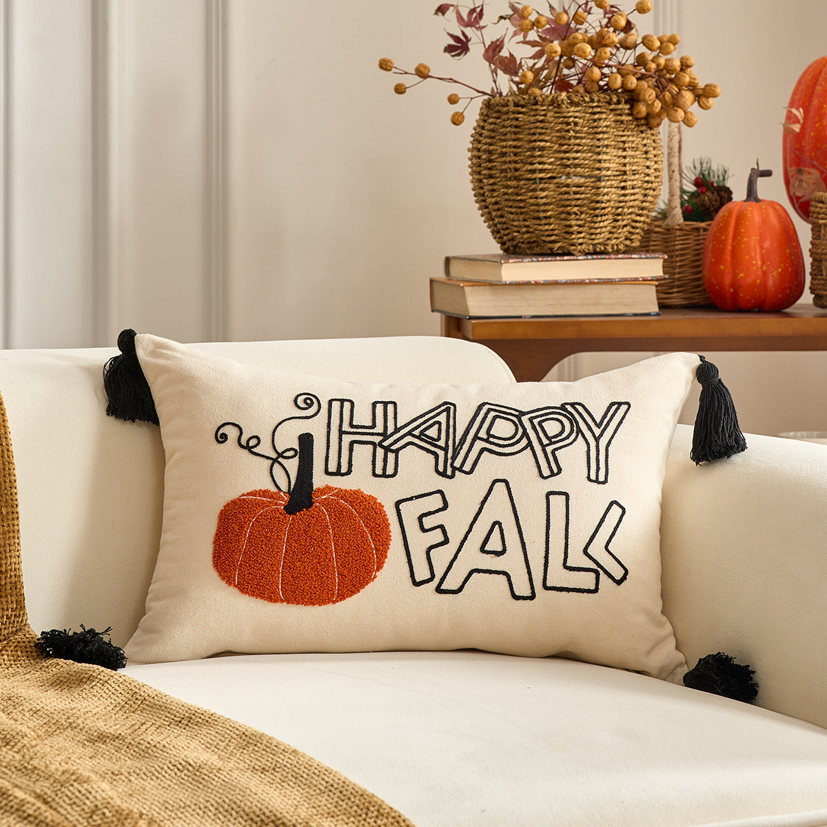 Autumn Pumpkin & Maple Pillow Covers