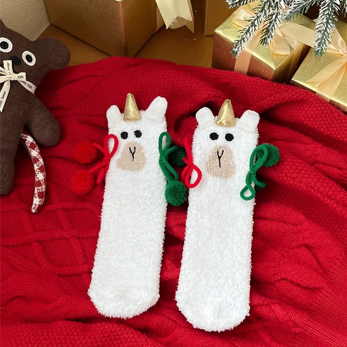 Cozy Christmas Fleece Sleep Socks