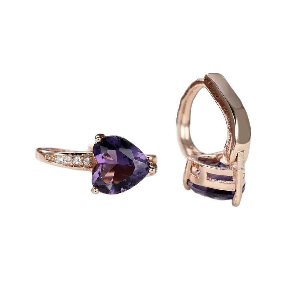 Heart-Shaped Zircon Earrings