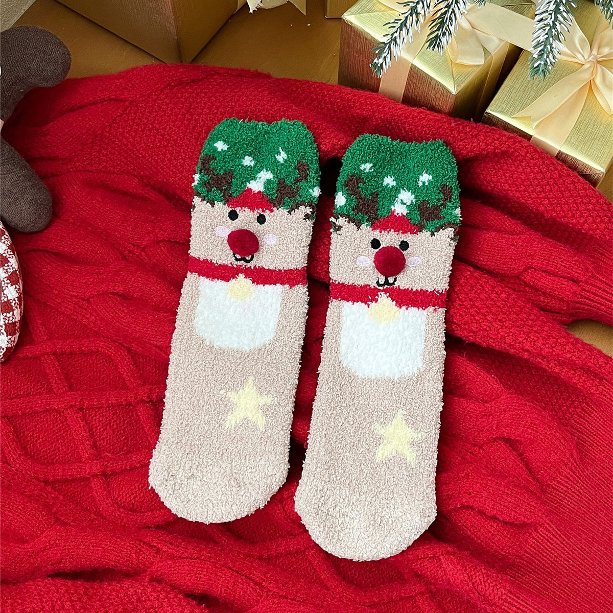 Cozy Christmas Fleece Sleep Socks