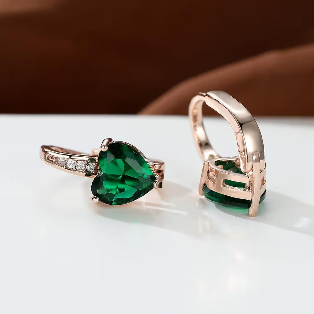 Heart-Shaped Zircon Earrings