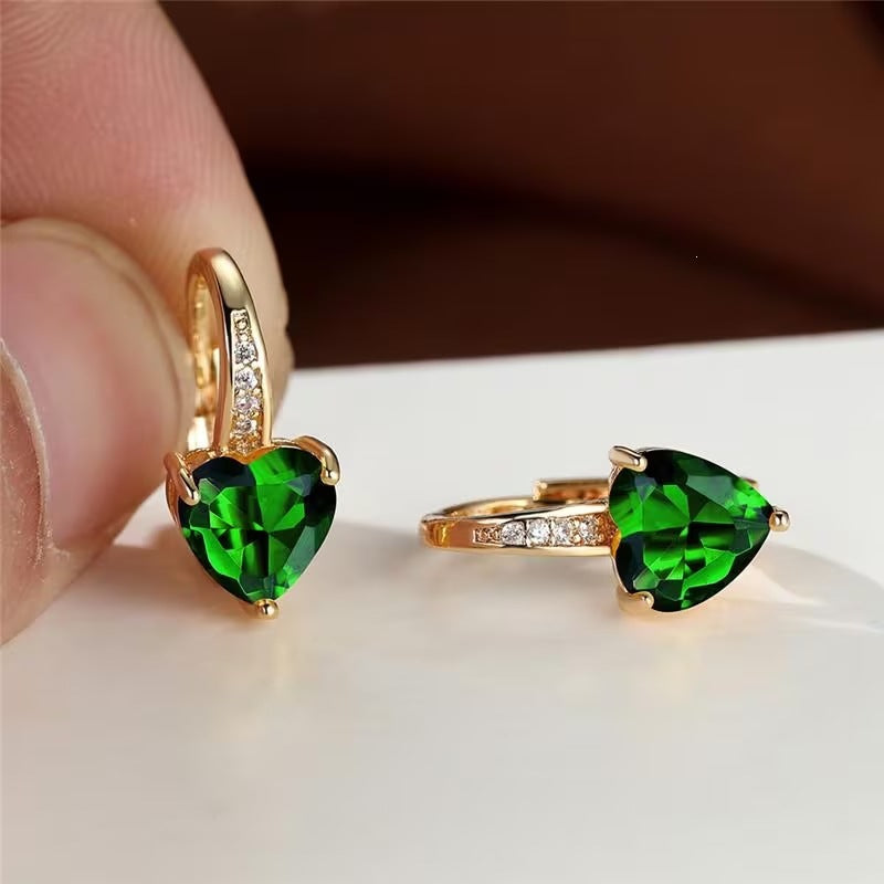 Heart-Shaped Zircon Earrings