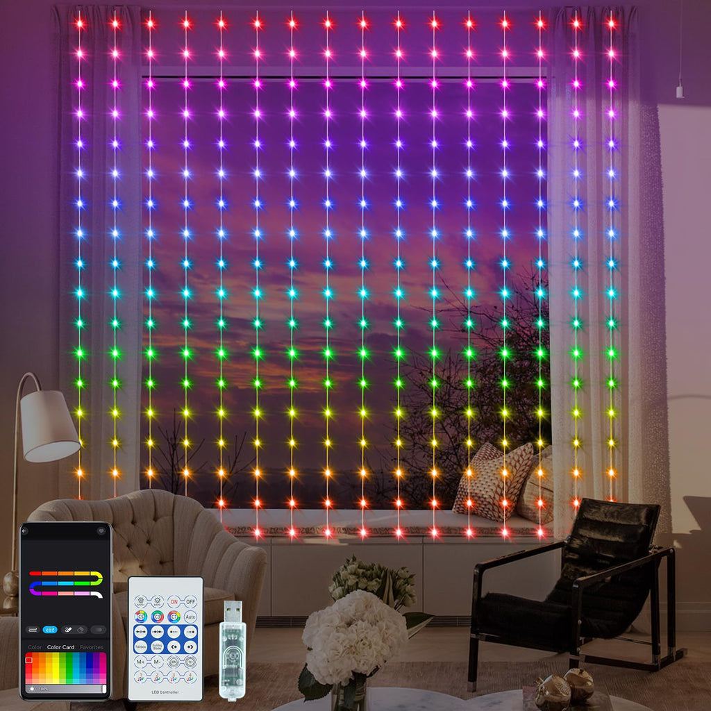 Music-Sync LED Curtain Lights