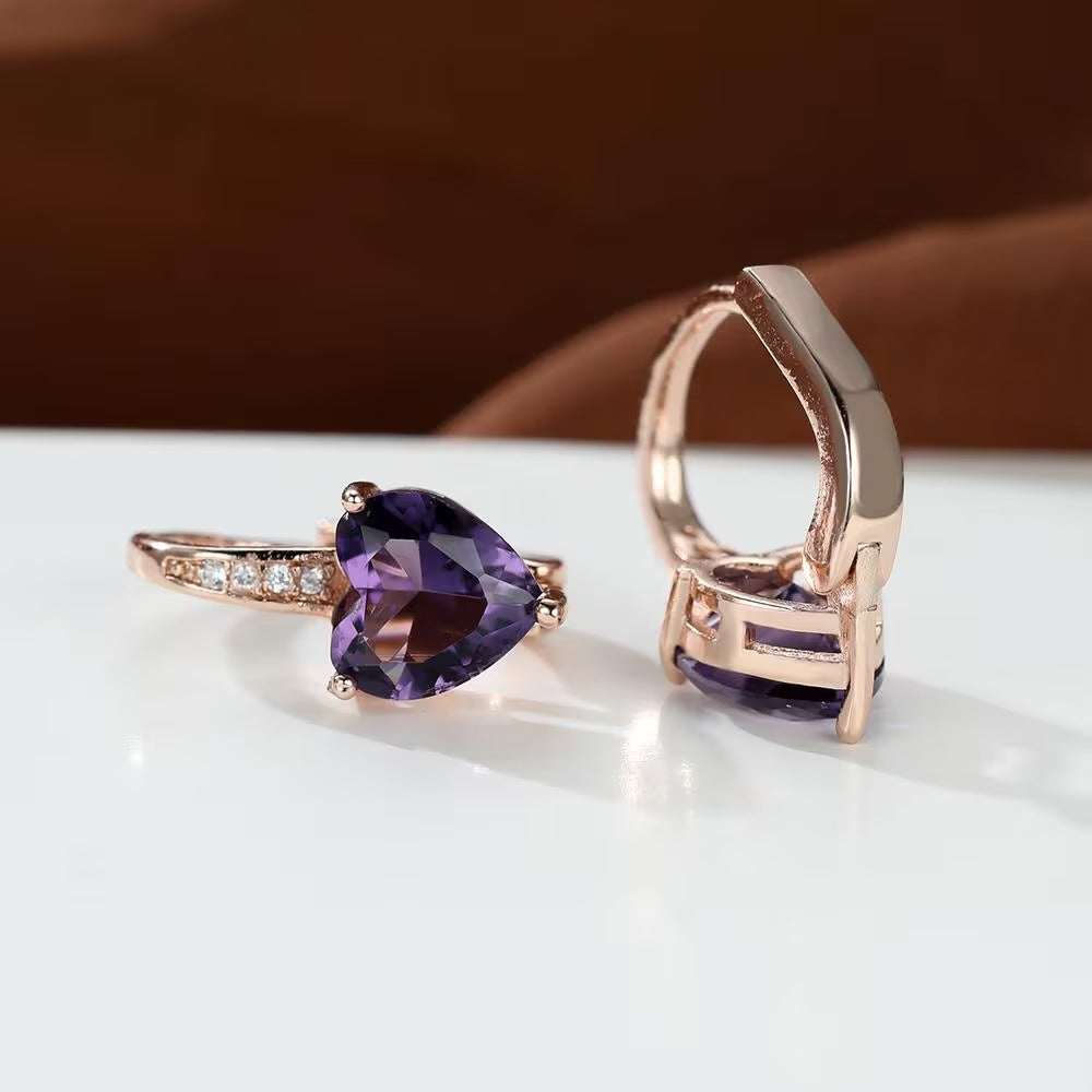 Heart-Shaped Zircon Earrings