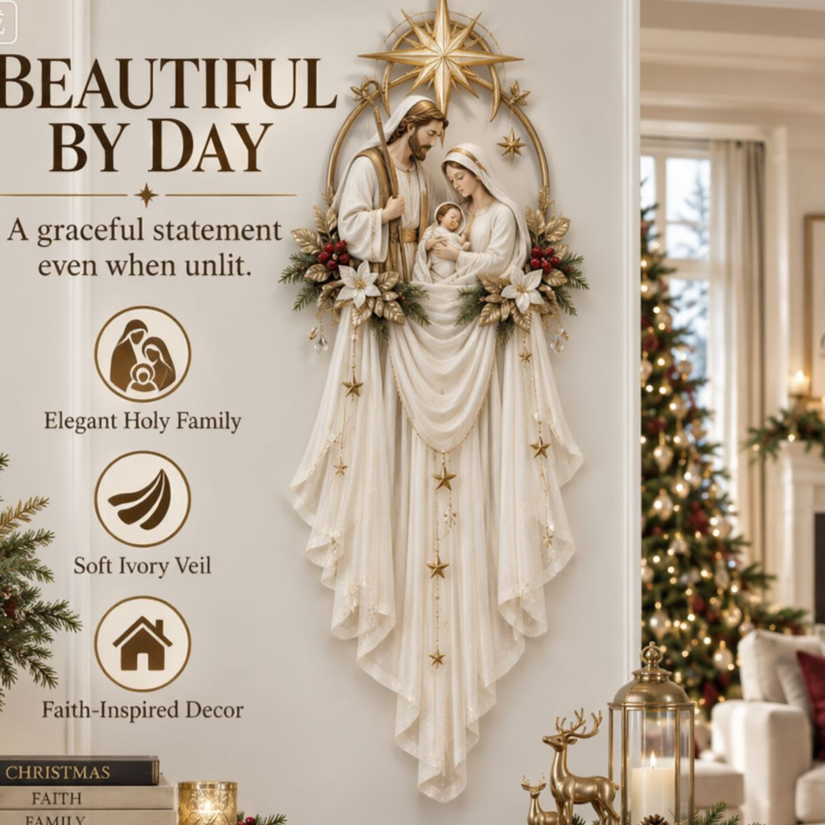Lighted Christmas Tree & Wreath Door Decoration