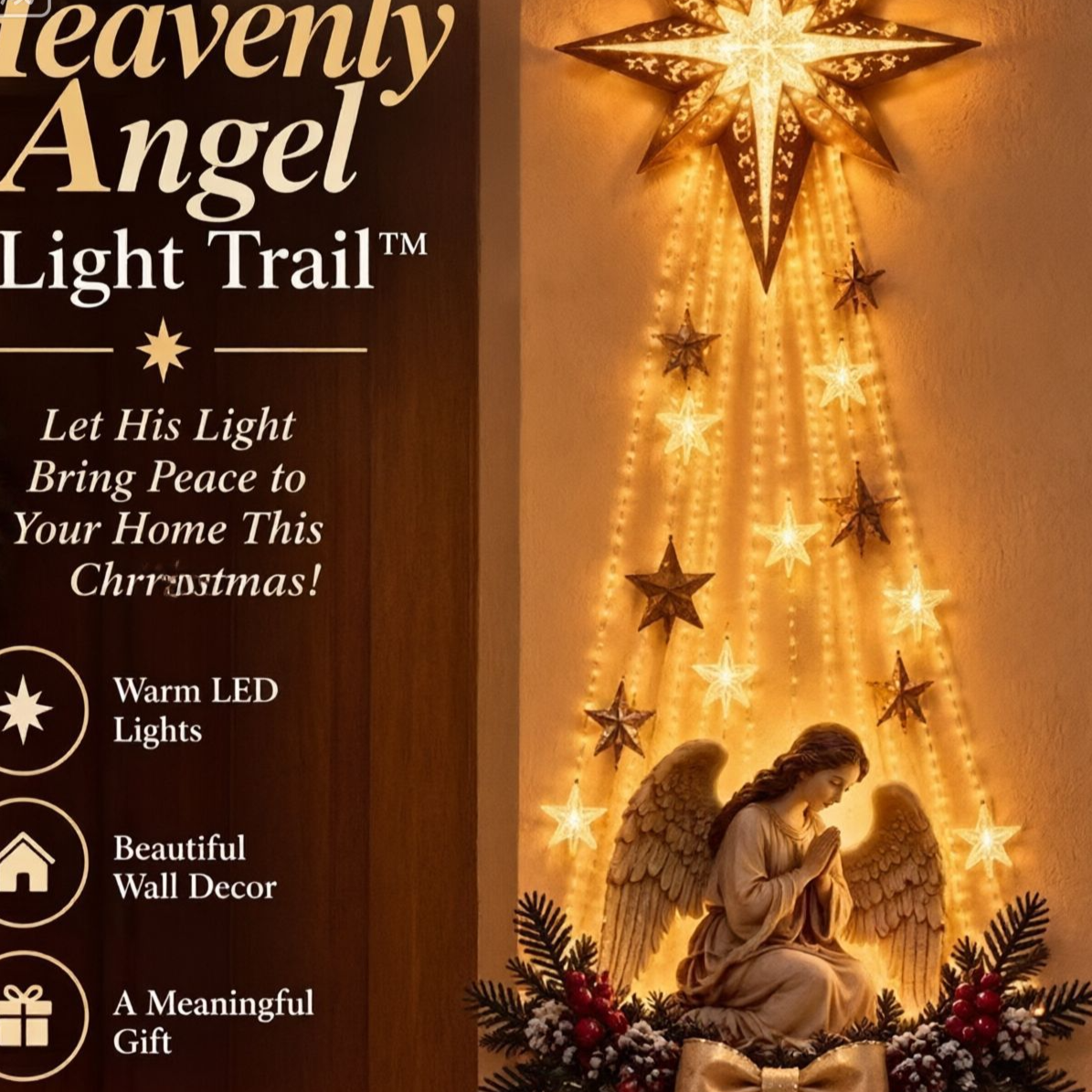 Lighted Christmas Tree & Wreath Door Decoration