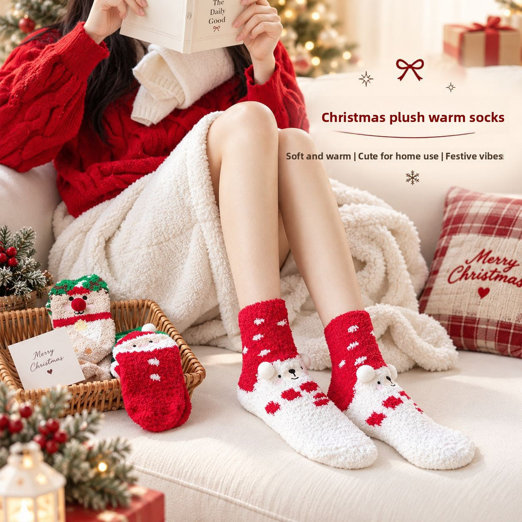 Cozy Christmas Fleece Sleep Socks