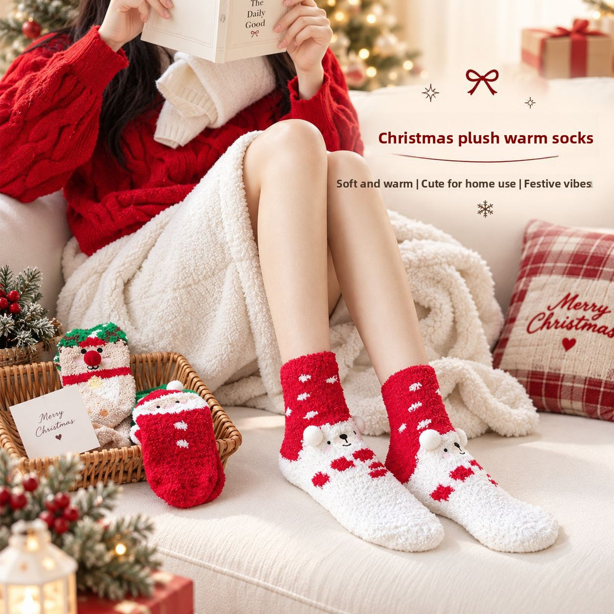 Cozy Christmas Fleece Sleep Socks