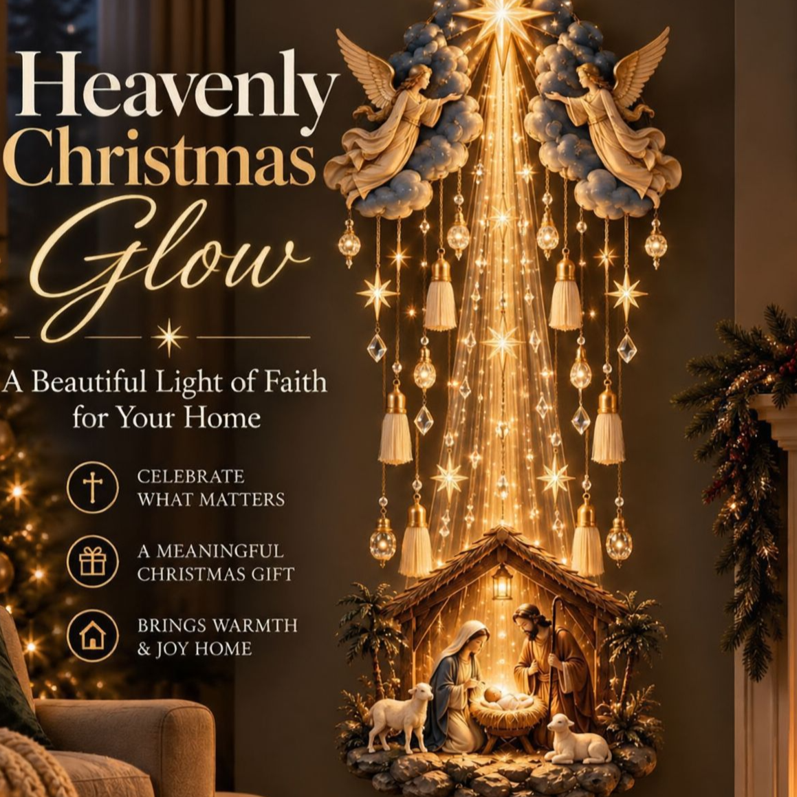 Lighted Christmas Tree & Wreath Door Decoration
