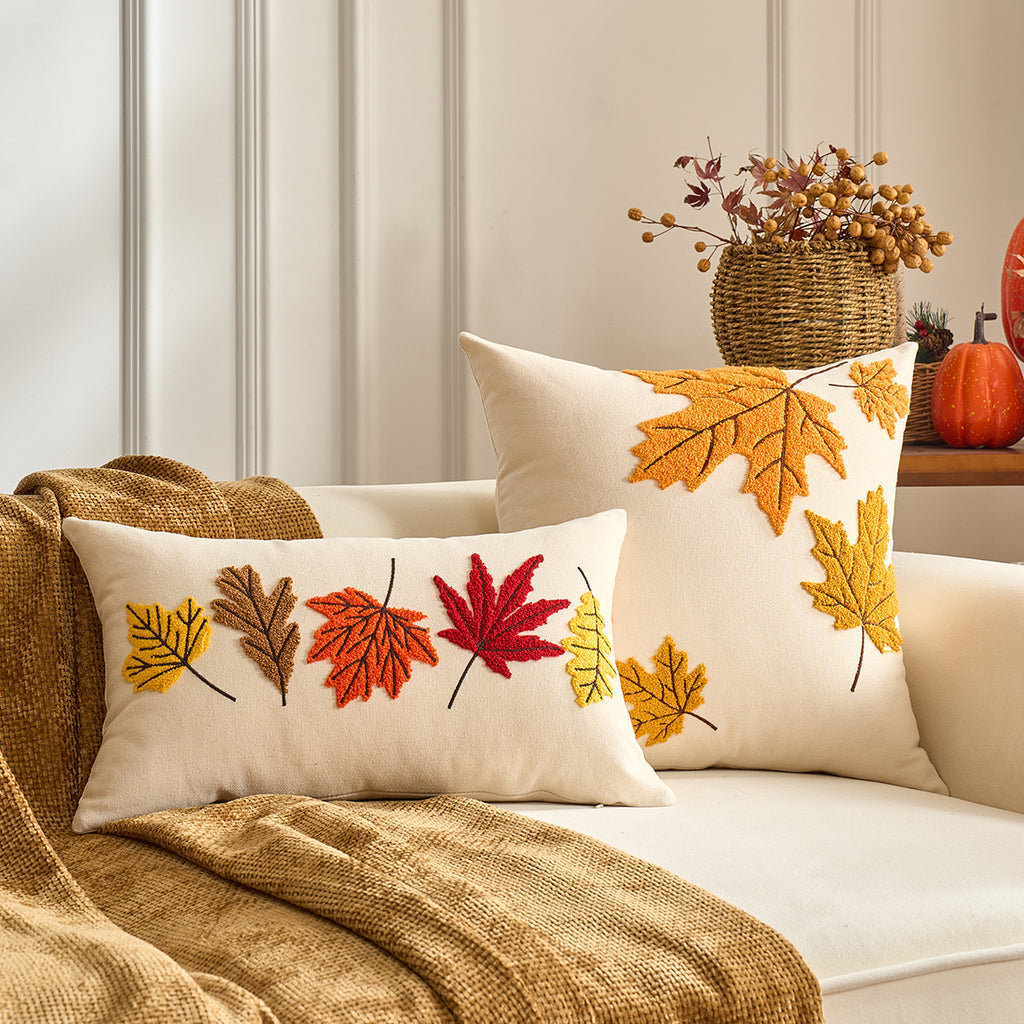 Autumn Pumpkin & Maple Pillow Covers