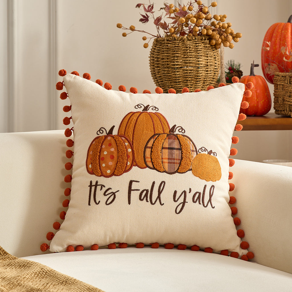 Autumn Pumpkin & Maple Pillow Covers