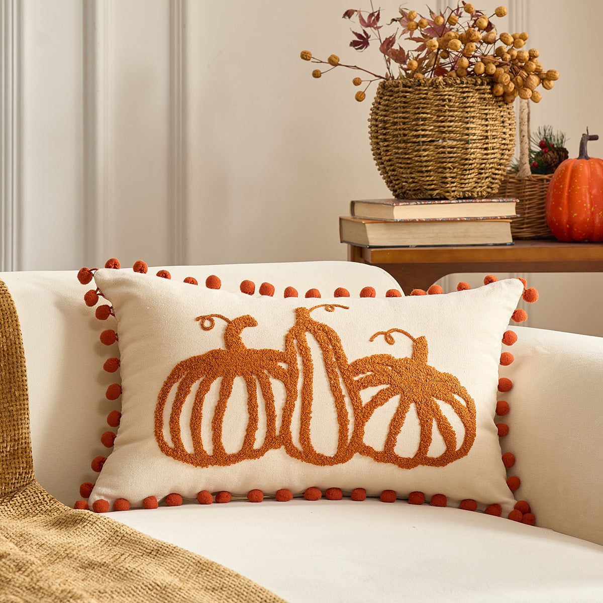 Autumn Pumpkin & Maple Pillow Covers