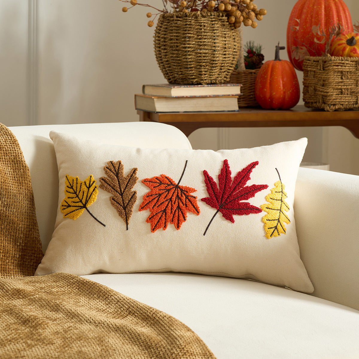 Autumn Pumpkin & Maple Pillow Covers