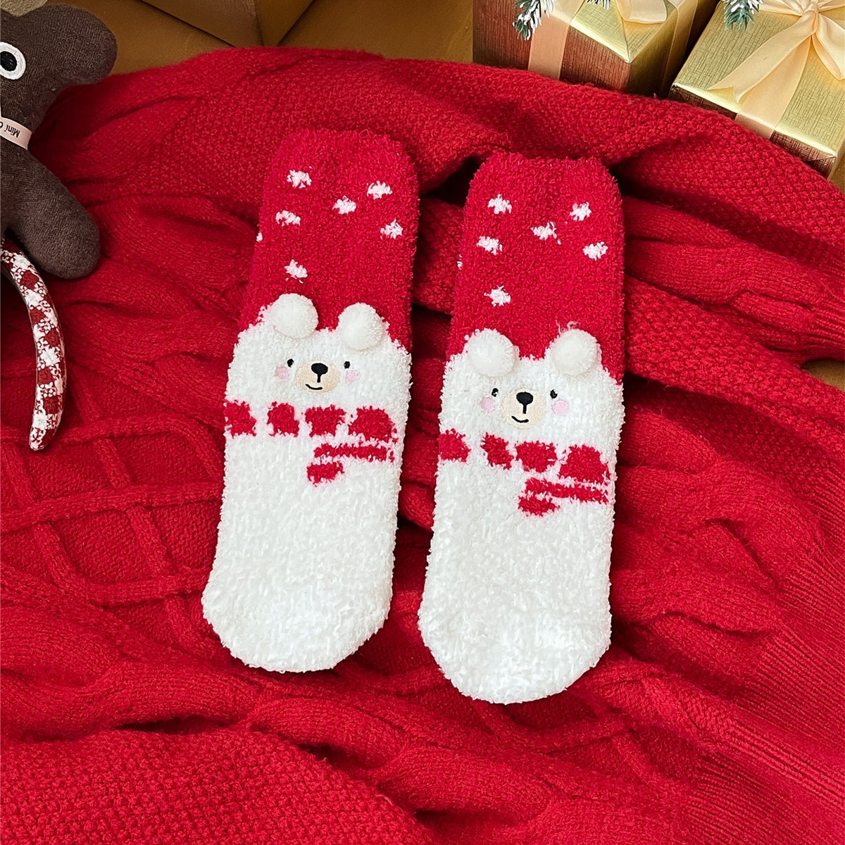 Cozy Christmas Fleece Sleep Socks