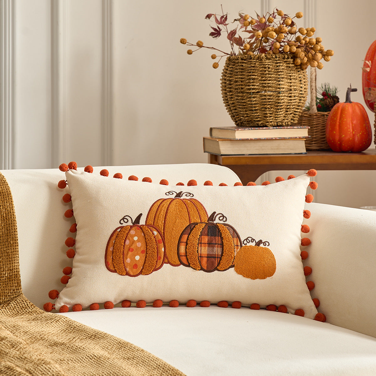 Autumn Pumpkin & Maple Pillow Covers